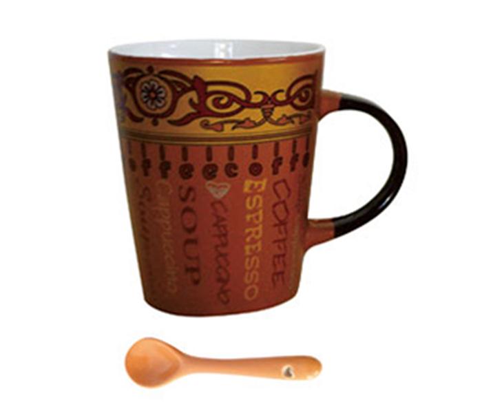 Royalford RF7596 350 ml Mug with Spoon - Light Brown - Zoom Image