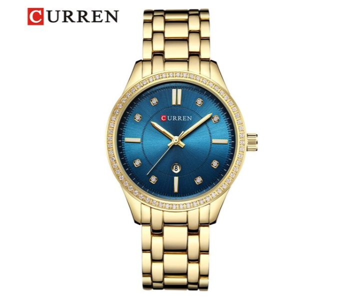 Curren 9010 Fashion Quartz Watch For Women Gold And Blue - Zoom Image