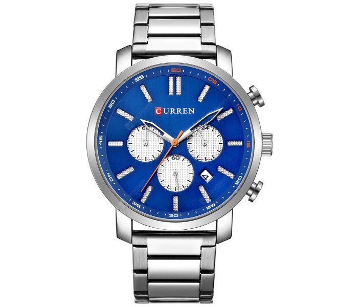 Curren 8315 Business Leisure Quartz Watch For Men Silver And Blue - Zoom Image