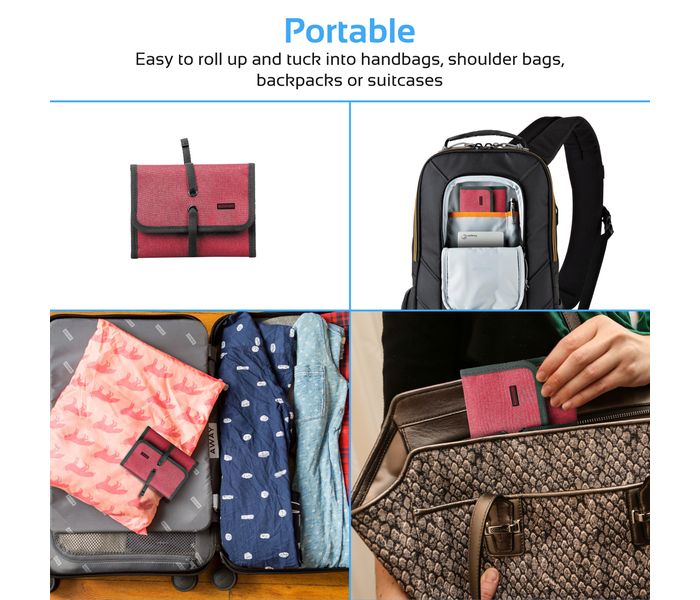 Promate TravelPack-S Multi Purpose Travel Electronic Accessory Organizer Pouch, Red - Zoom Image 4