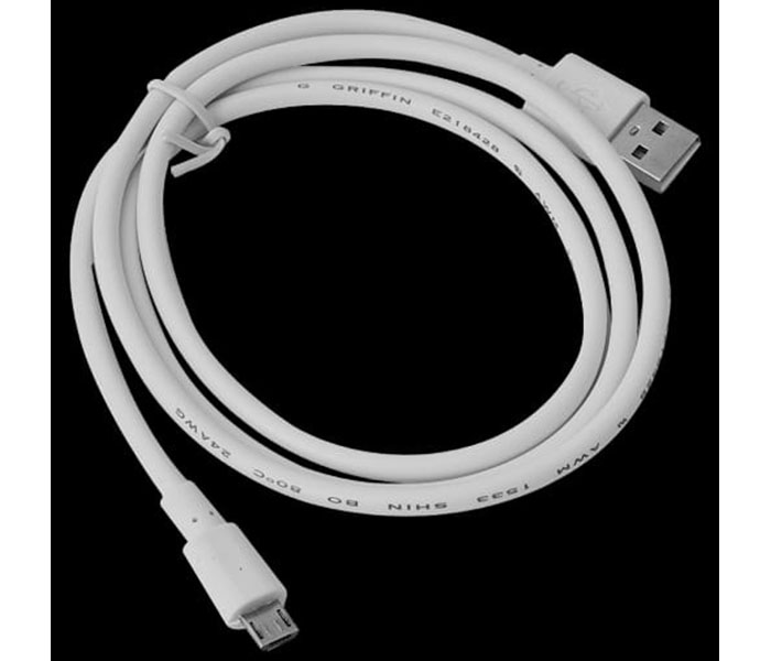 1 Meter Micro USB Data Charging Cable for Android Devices, White - Zoom Image 1