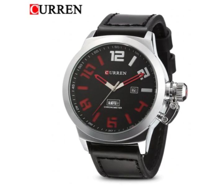 Curren 8270 Analog Quartz Watch For Men Black and Red - Zoom Image 7