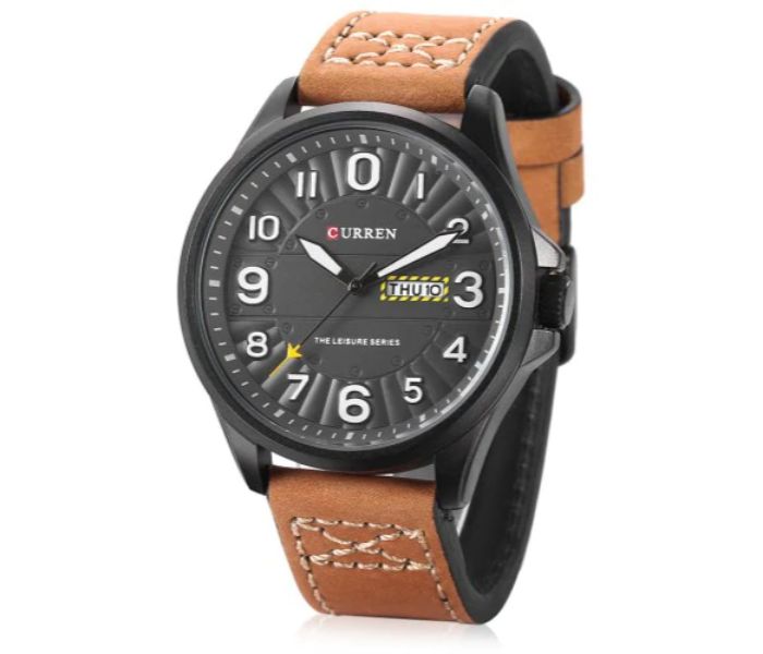 Curren 8269 Analog Quartz Watch For Men Brown and Grey - Zoom Image 1