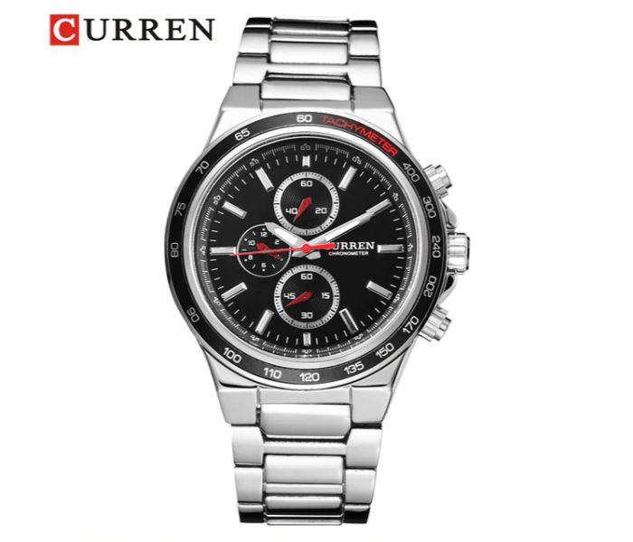 Curren 8011 Stainless Steel Analog Watch For Men Black And Silver - Zoom Image 2