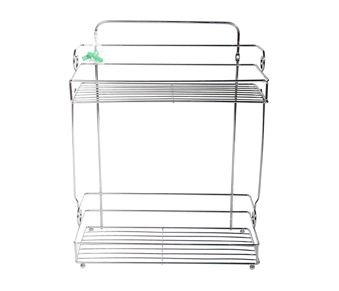 Delcasa DC1182 2 Layer Stainless Steel Bathroom Shower Rack - Silver - Zoom Image