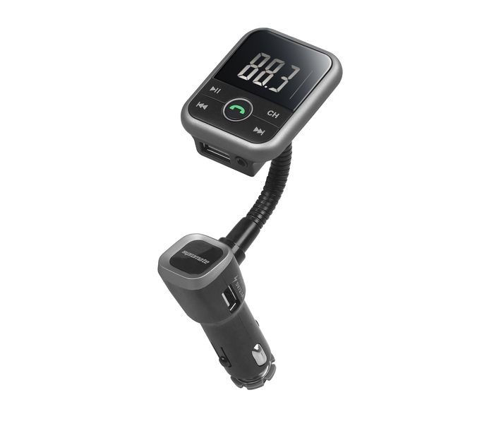 Promate CarMate-6 Bluetooth FM Transmitter Stereo Car Kit with Hands-Free Car Charger & AUX Input - Black - Zoom Image 6