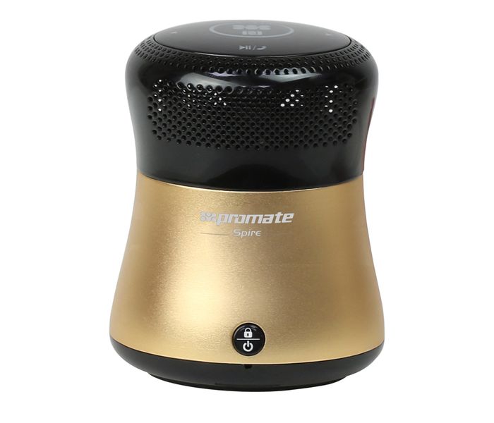 Promate Spire Portable Bluetooth Speaker with NFC Connectivity - Gold - Zoom Image 4