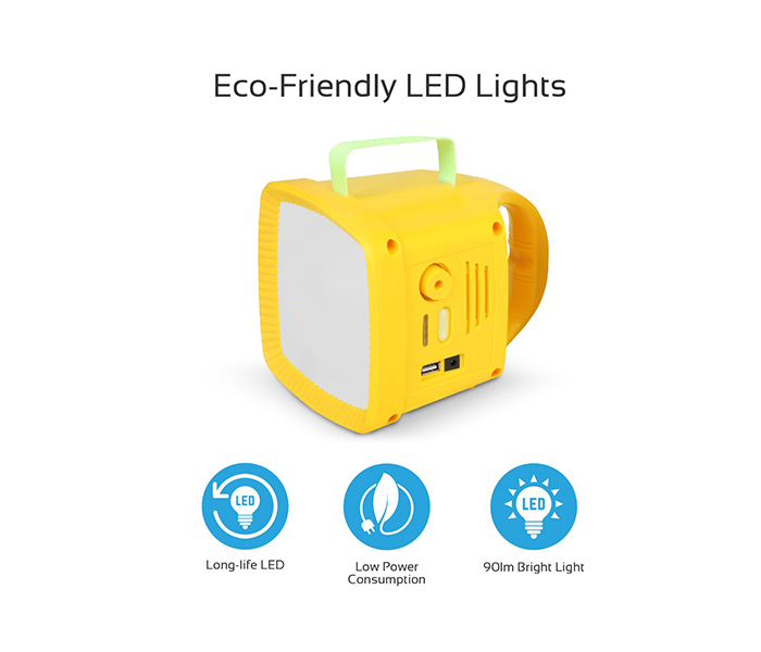 Promate SolarTorch-1 3-in-1 Outdoor Solar LED Camping Kit - Yellow - Zoom Image 2