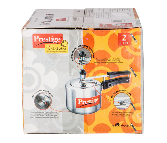 Prestige MPN11602 2 Litre Nakshatra Polished Aluminum Cooker - Silver - Zoom Image 2