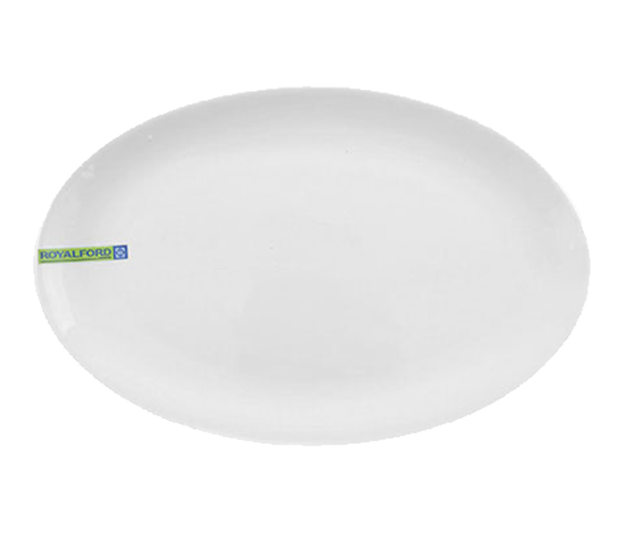 Royalford RF7989 14-inch Porcelain Ware Magnesia Oval Plate - White - Zoom Image