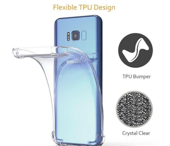 ABS Crystal Clear Reinforced Corners Shock Absorption Protection TPU Case for Samsung S8  ASPCS8 Transparent - Zoom Image 3