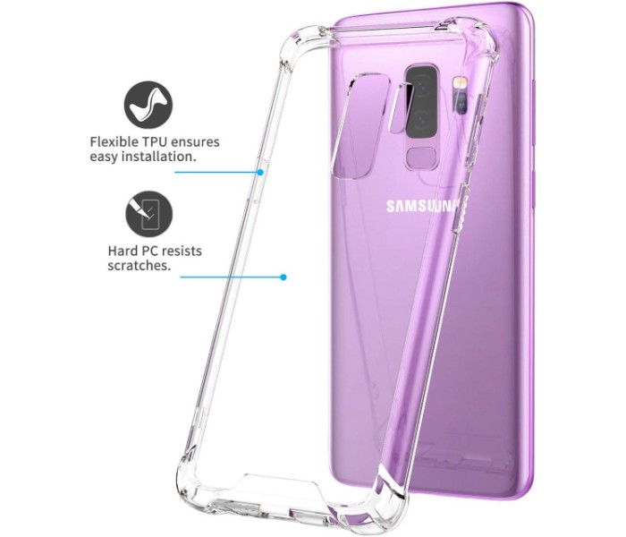 ABS Crystal Clear Reinforced Corners Shock Absorption Protection TPU Case for Samsung S9 Plus APCS9P Transparent - Zoom Image 4