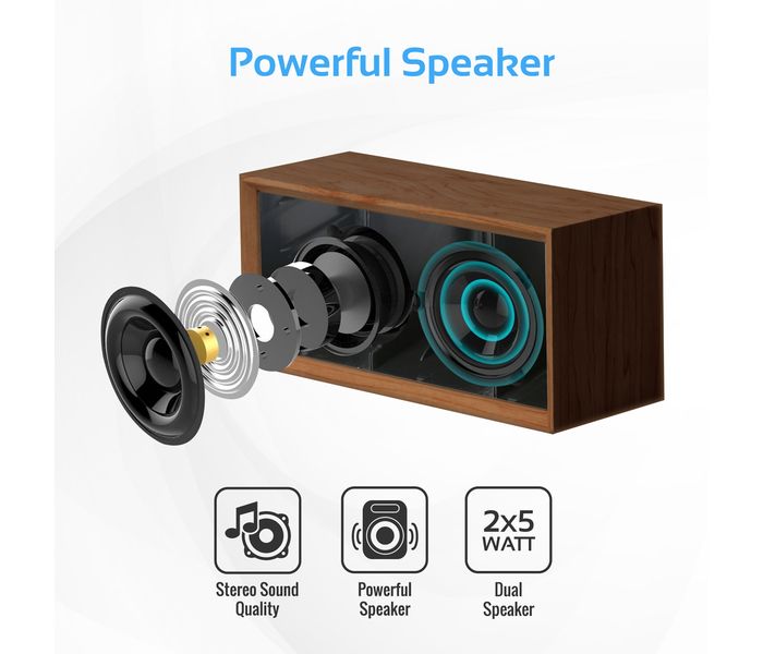 Promate Harmony Portable Wireless Hi-Fi Stereo Speaker with Hands-Free Function - Brown - Zoom Image 2