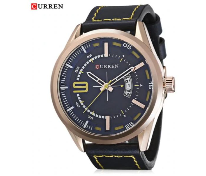 Curren 8295 Analog Quartz Watch For Men Black - Zoom Image