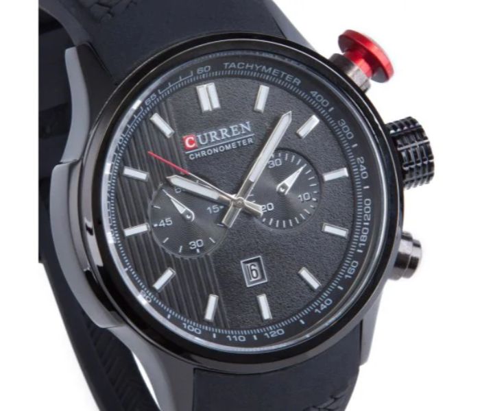 Curren 8175 Analog Quartz Watch For Men Black - Zoom Image 2