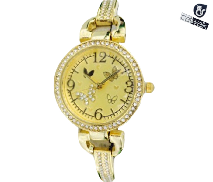 Catwalk CW-161 Genuine quality Fashionable Cz Watch For Women - Gold - Zoom Image