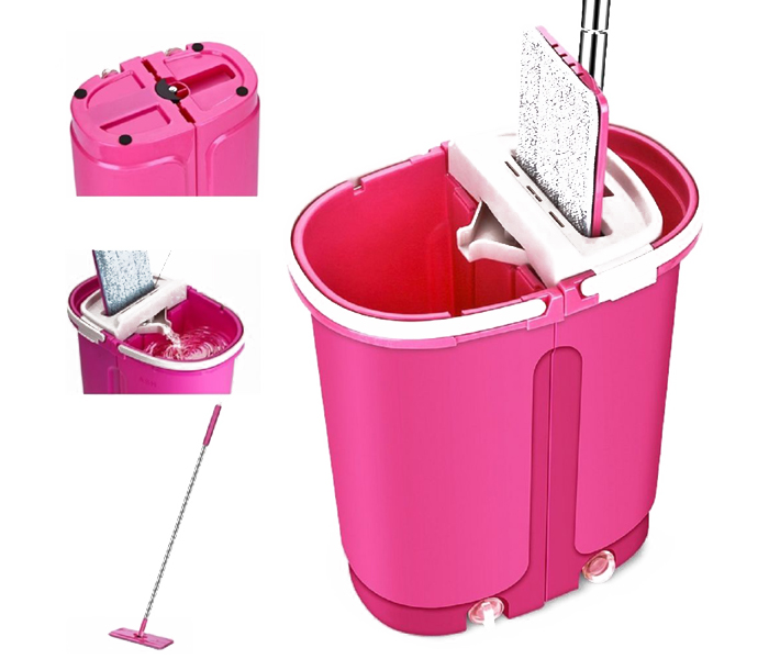 Home Concept 2018-032 Self Clean Magic Flat Mop With Light Bucket - Pink - Zoom Image 4