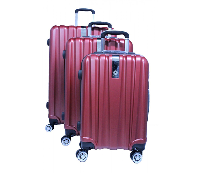 Platinum RA8691 4 Wheels Unbreakable Hard Travel Trolley Bag Set of 3 Pieces - Red - Zoom Image