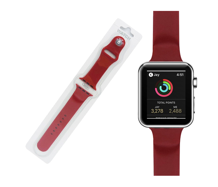 Zoom ZRSP-1011 38mm Sport Wrist Replacement Strap Bands for Apple Watch - Maroon - Zoom Image