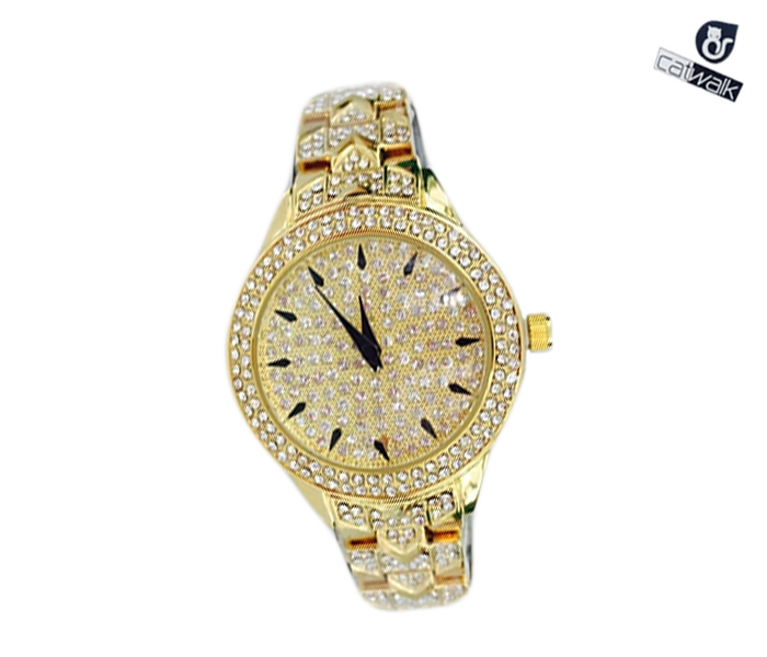 Catwalk CW-427 Genuine Quality Fashionable Cz Watch for Women - Gold - Zoom Image