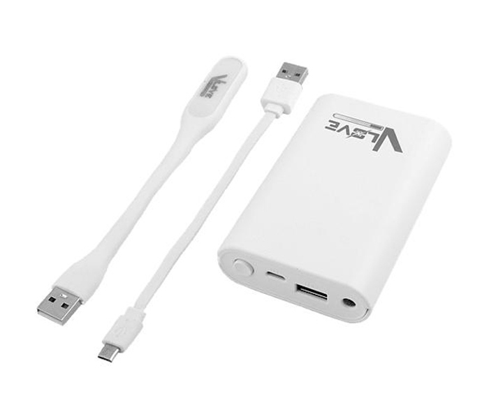 V Love V-Z03 12000Mah Powerbank Usb Cable And Led Light 2 Port - White - Zoom Image 2