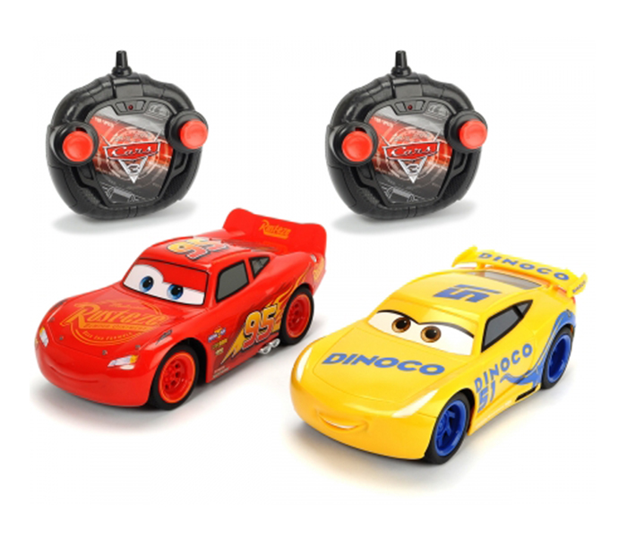 Dickie 203087005 17CM RC Cars 3 Lightning McQueen & Dinoco Cruz Twin Pack - Red & Yellow - Zoom Image 3