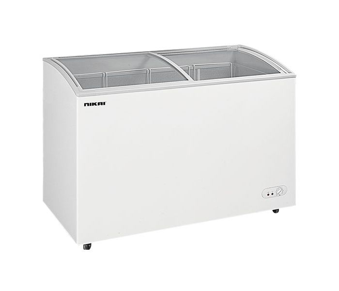 Nikai NCF380GL Curved Glass Lid Chest Freezer 380 Liter White - Zoom Image