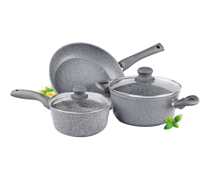 Lamart LT1095 Stone Cast Aluminium Cookware Set, Grey - 5 Pieces - Zoom Image 1