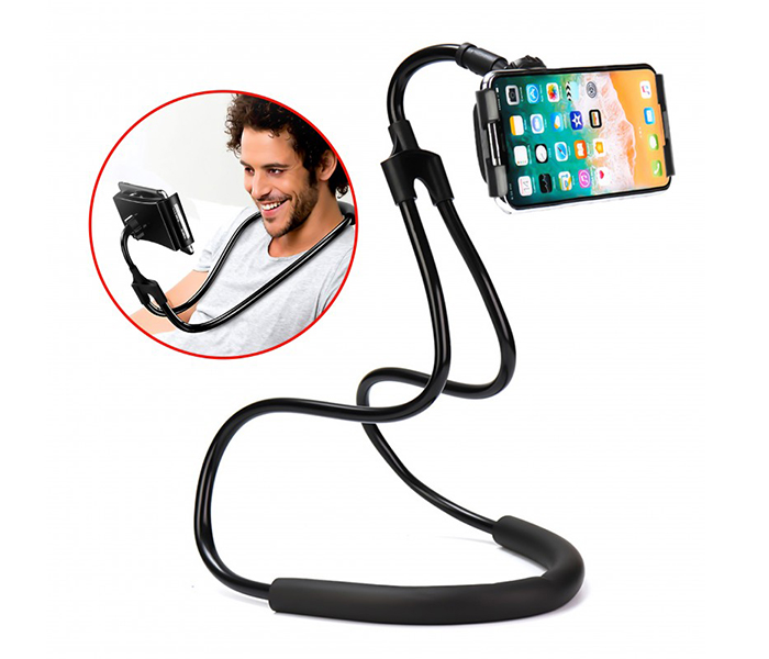 Trands TR-HO2246 Handfree Universal Neck Phone Holder - Black - Zoom Image 1