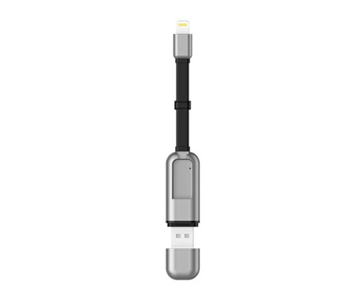 Idmix DL07 4-in-1 Keychain Shape MFI Lightning Cable with 16GB U Disk - Grey - Zoom Image 1