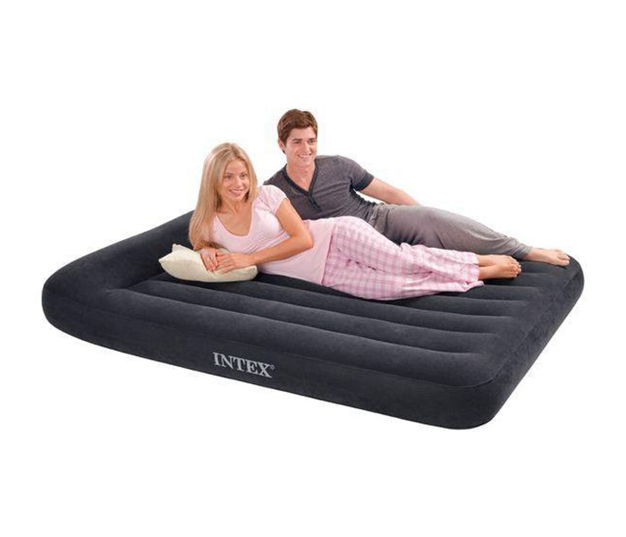 Intex ZX-66768 Inflatable Double Size Pillow Rest Classic Airbed - Black - Zoom Image 1