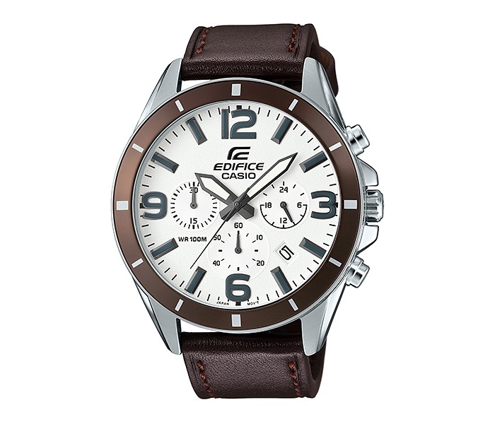 Casio Edifice EFR-553L-7BVUDF Mens Analog Watch Brown and White - Zoom Image