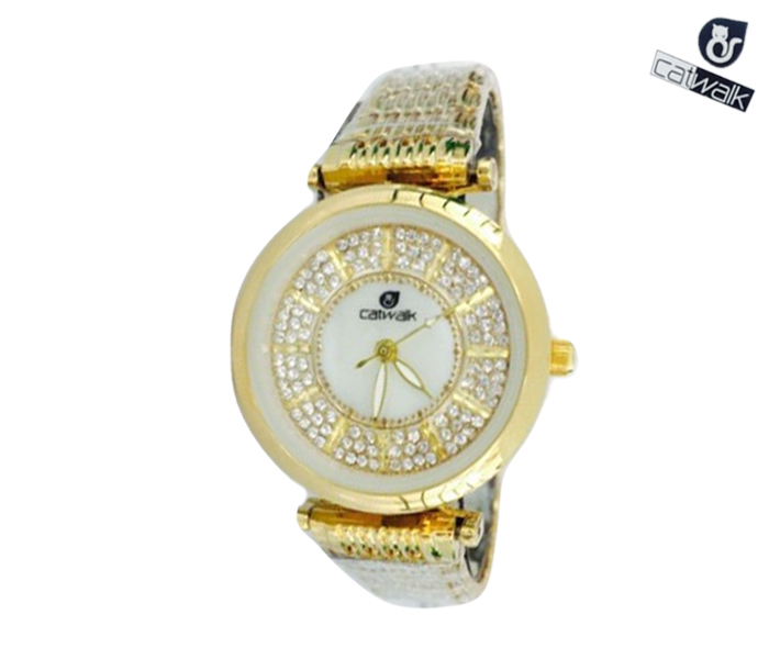 Catwalk CW-166 Genuine quality Fashionable Cz Watch For Women - Gold - Zoom Image 1