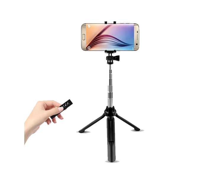 Trands TR-SS869 Bluetooth Tripod Selfie Stick - Silver & Black - Zoom Image 5