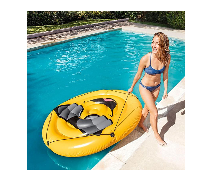 Intex ZX-57254 173 x 27CM Inflatable Cool Guy Island Pool Tube - Yellow - Zoom Image 1