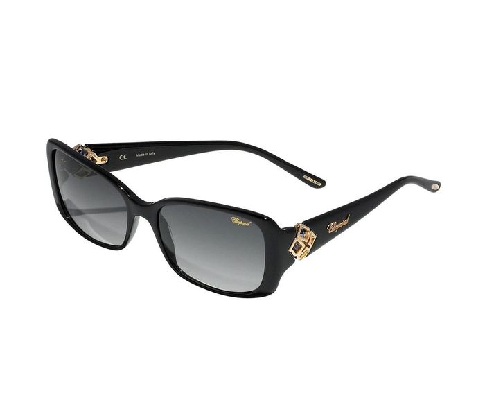 Chopard SCH132S 0700 Rectangle Black Frame & Grey Mirrored Sunglasses for Women - Zoom Image