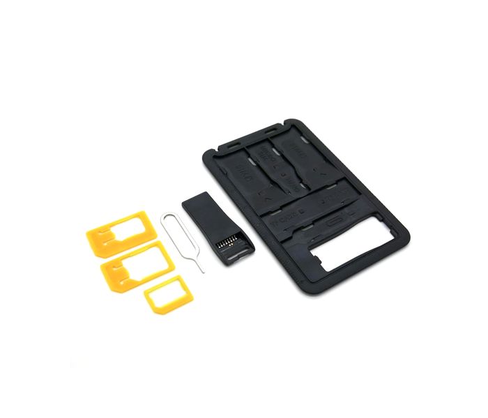 Promate Simate-2 Multifunction 8-in-1 Micro & Nano SIM Card Holder with 4 Sim Adapters, Black - Zoom Image 5