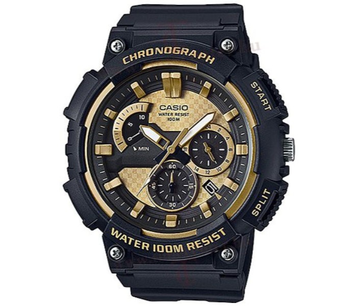 Casio MCW-200H-9ADF Mens Analog Watch Black and Gold - Zoom Image