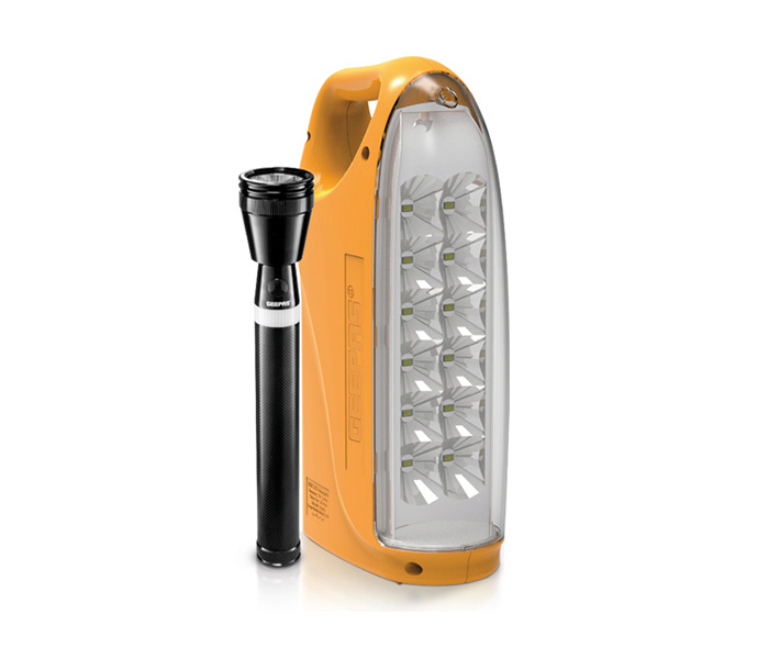 Geepas GEFL5557 Torch Combo Rechargeable LED Emergency Lantern with Flash Light - Zoom Image