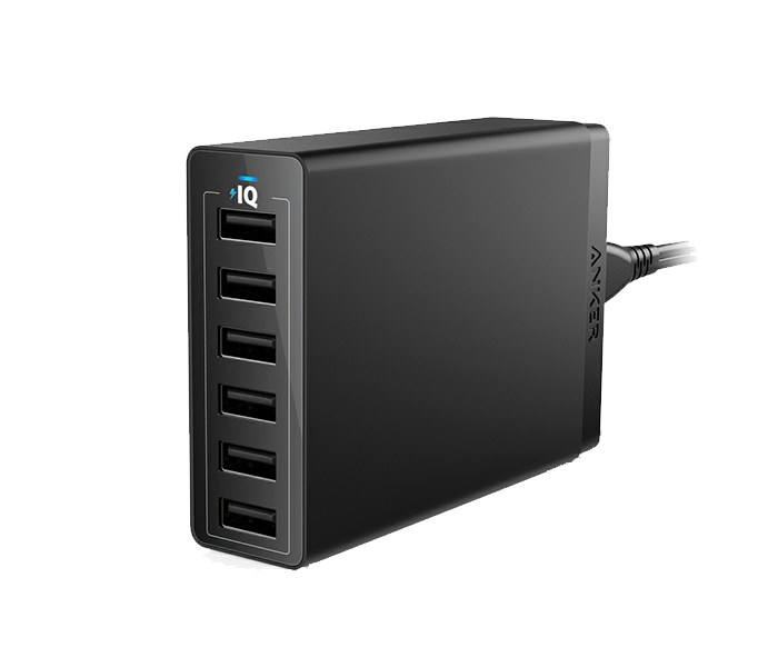 Anker A2123K12 60W 6-Port USB Wall Charger - UK, Black - Zoom Image 4