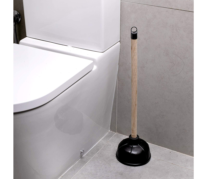 Royalford RFU9092 Toilet Air Plunger with Wooden Handle - Black & Beige - Zoom Image 4