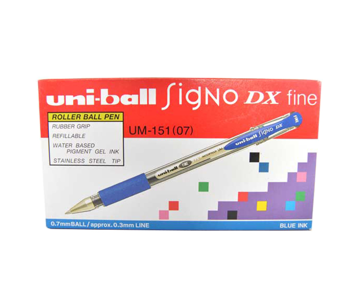 Uni Ball UM-151(07) Signo Dx Fine Pen - Blue, Pack of 12 - Zoom Image 3