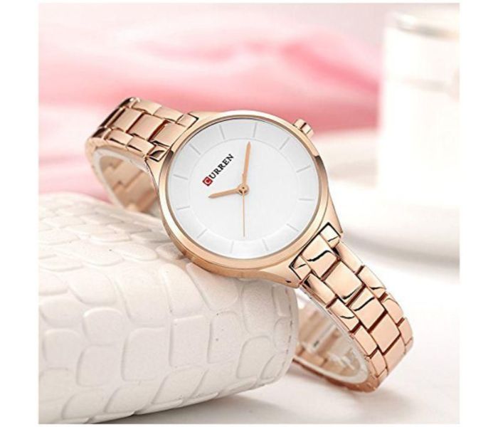 Curren 9015 Casual Fashion Watches For Women Rose Gold And White - Zoom Image 3