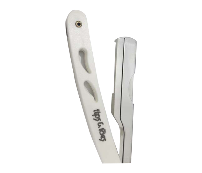 Tips & Toes TT-667 Stainless Steel Professional Straight Razor for Classic Shaving, White - Zoom Image 2