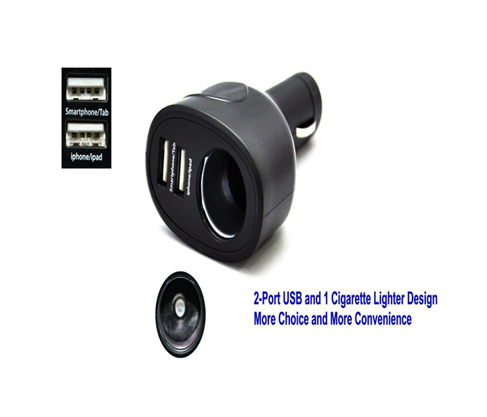 Trands TR-PC2647 3.1A Dual USB Ports Car Charger - Black - Zoom Image 3