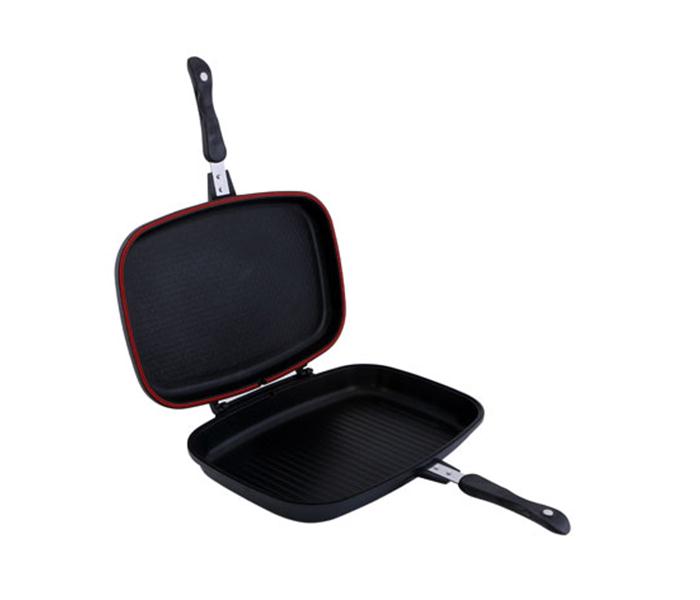 Buy Double Sided Grill Pan Black 40cm Online in Oman