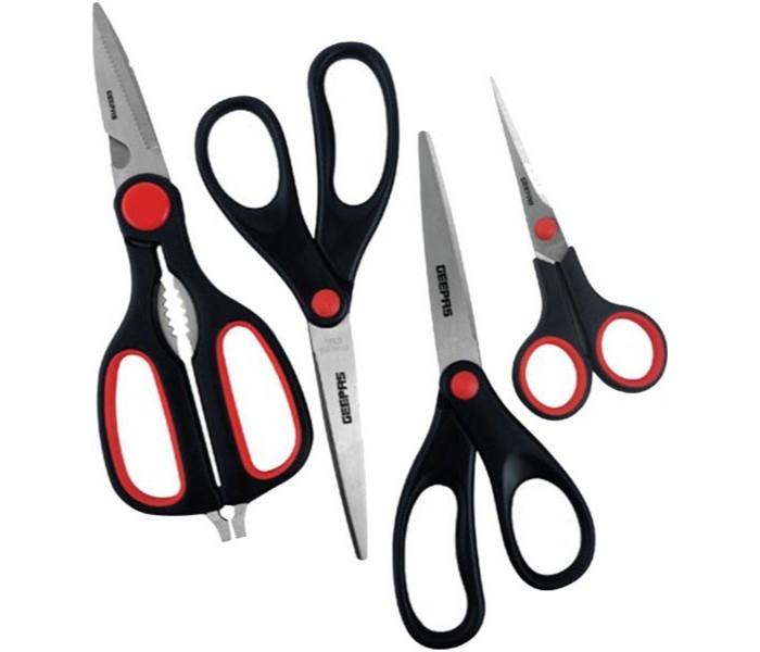 Geepas GT59037 4 Pcs Scissors Set Red, Black - Zoom Image