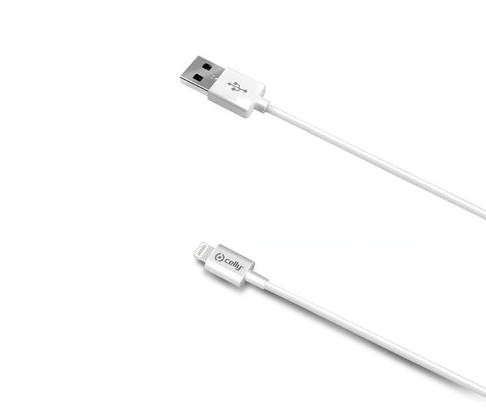 Celly USBIP52M MFI Lightning USB Cable - 2 Meter, White - Zoom Image