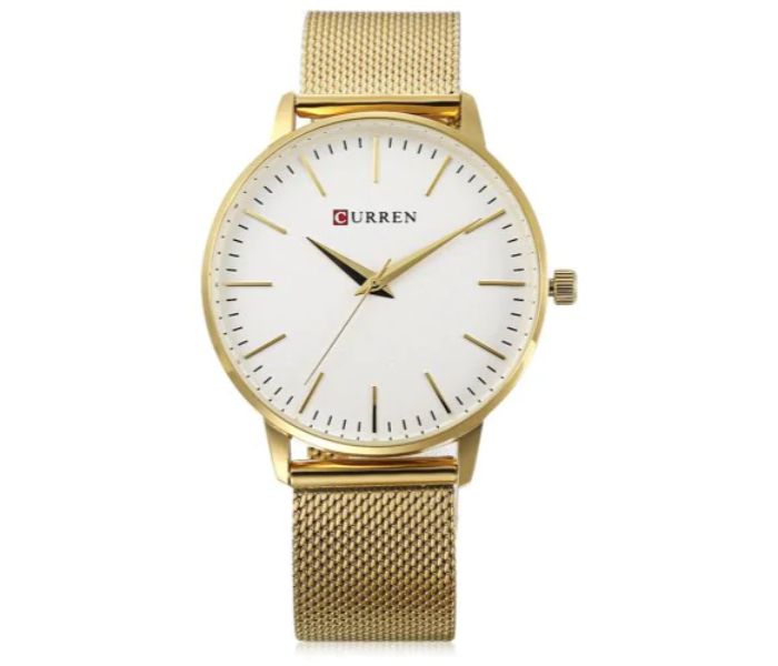 Curren 9021 Stainless Steel Analog Quartz Watch For Women Gold and White - Zoom Image 5