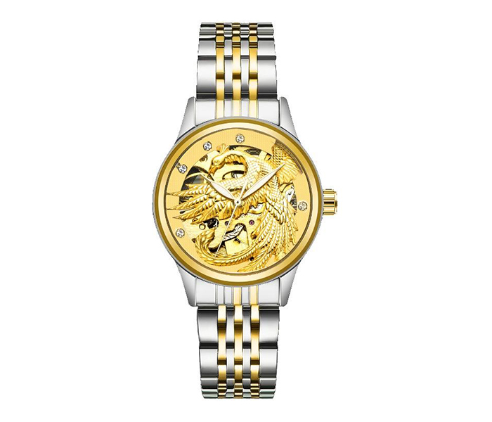 Tevise 9006-2 Eagle Women's Luxury Mechanical Watch - Gold & Dial - Zoom Image